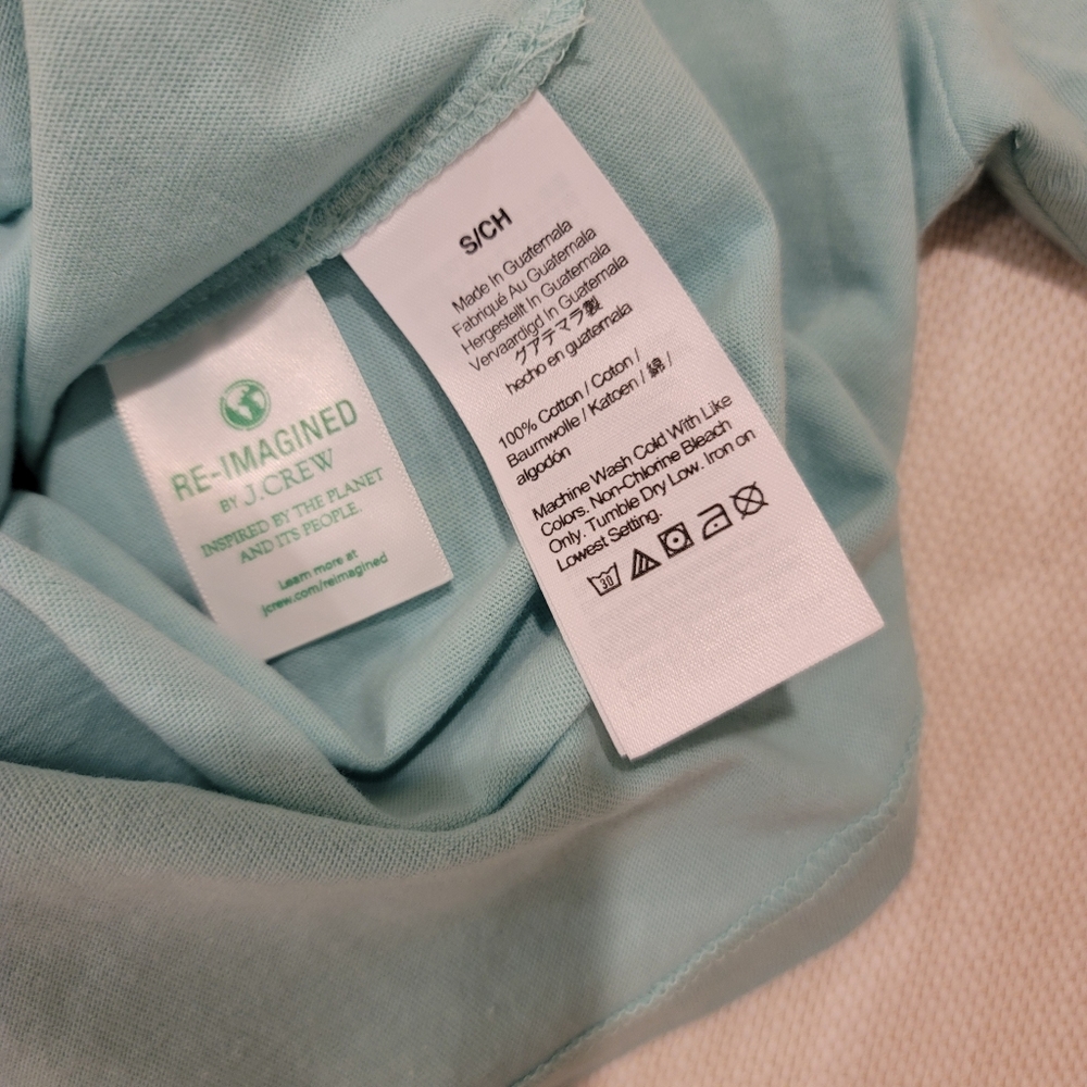 New! J Crew sz Small S Essential Short-Sleeve Pocket Blue T-shirt NWT - Picture 6 of 6
